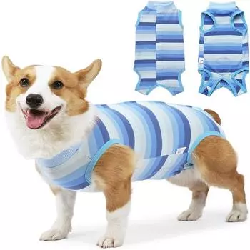 Костюм для восстановления домашних собак, защита ран, медицинская хирургическая одежда, одежда после операции S-XL L синий