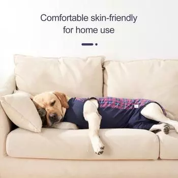 Костюм для восстановления домашних животных, устойчивый к выцветанию хлопковый комбинезон с изысканным узором, комбинезон для восстановления ран для щенков, одежда для домашних животных, одежда для домашних животных 2XL синий