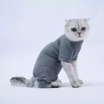 Костюм для восстановления кошек для собак, комбинезон для кошек на четыре ноги, костюм для хирургии котят, защищающий от вылизывания, боди для щенков, ткань для отлучения XS красный