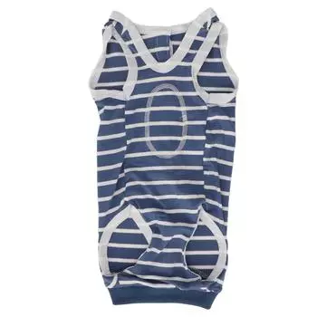 Костюм для восстановления собак, эластичный, дышащий, регулируемый воротник, полосатый, рубашка для домашних животных после операции на брюшной полости S