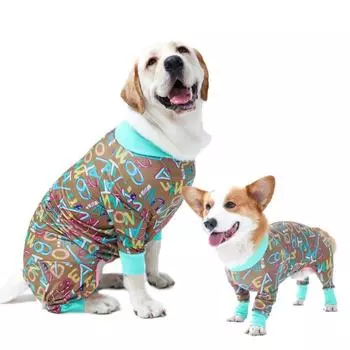 Костюм для восстановления собак после операции, мягкая рубашка с длинными рукавами для собак, альтернатива конусу, предотвращает облизывание домашних животных, комбинезон, комбинезон 26