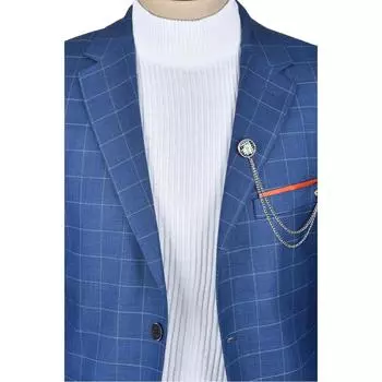 Костюм-двойка DeepSEA в тонкую полоску с клетчатым узором, двойной пуговицей и двойным разрезом 2301372