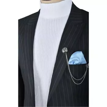 Костюм-двойка приталенного кроя DeepSEA в узкую полоску с двойной пуговицей 2303543