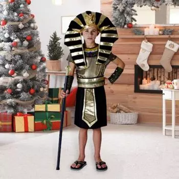 Костюм египетского фараона Yousheng, черный и золотой, костюм для косплея короля Тутанхамона, дышащий костюм для ролевых игр фараона для вечеринок, представлений Girl One Size