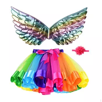 Костюм феи для девочек, косплей, крылья, бабочка, аксессуары для волос, пачка, детский наряд принцессы for height 100cm
