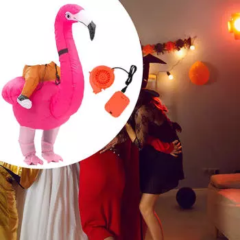 Костюм фламинго на Хэллоуин, комбинезон, необычный реквизит для фотосъемки, надувное животное Children