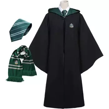 Костюм Гарри Поттера Слизерина, один предмет, костюм унисекс, зеленый, размер S [UTUN-TIN] [3 костюма]