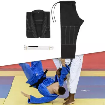 Костюм Ги для бразильского джиу-джитсу, дышащее хлопковое спортивное турнирное кимоно из полиэстера Gray A2