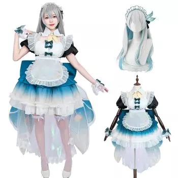 Костюм горничной для косплея Firefly с париком Костюм для косплея Star Rail Взрослый костюм Культурный фестиваль Костюм для сцены Парик для косплея Firefly