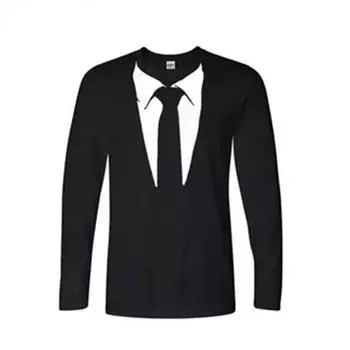 Костюм Имитация 3D Футболка Для Мужчин Уличный Хип-Хоп Косплей Смешной И Персонализированный Круглый Вырез Длинные Рукава Модный Повседневный Новый Топ S