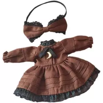 Костюм Ish Obitsu 11 Ob11 Размер куклы Obitsu 11 см, боди, одежда, платье, комплект из 2 предметов, 3 цвета, коричневый, коричневый