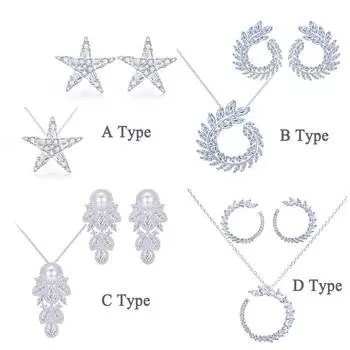 Костюм из 2 предметов CMM с подвеской из искусственного жемчуга в форме листа, серьги и ожерелье, комплект для женщин серебряный