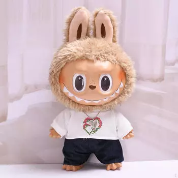 Костюм из 3 предметов: футболка и брюки, ожерелье, одежда ручной работы для 38 см, наряд на день рождения White Black