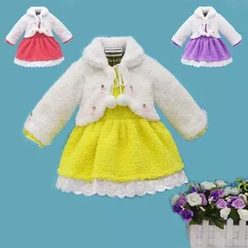 Костюм из кораллового флиса с длинным рукавом для девочек, рождественский, осенне-зимний, комплект из двух частей из кораллового флиса, трикотаж внутри и снаружи 80 розовый