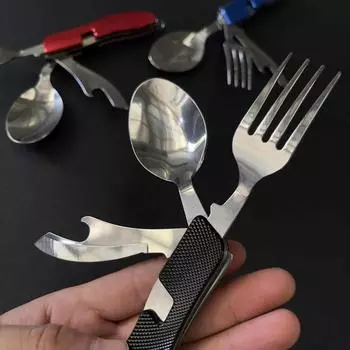 Костюм из нержавеющей стали Столовые приборы Кофе Чай Столовая посуда Набор посуды Тарелки Обеденные сервизы Складная посуда для кухни Портативный кемпинг зелёный