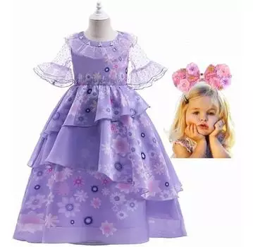 Костюм Изабеллы для девочек, фантастическое летнее платье, платье принцессы для косплея 100cm фиолетовый