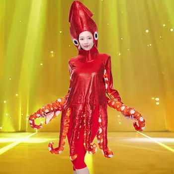 Костюм кальмара для взрослых, косплей, мультяшная ролевая игра, маскарад, переодевание