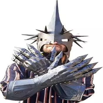 Костюм Кольца Призрака Костюм Назгула Перчатки Шлема Назгула Идеальный набор для Хэллоуина Для взрослых Средневековый набор перчаток Назгула