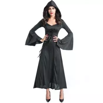 Костюм косплей демон вампир платье, костюм ведьмы на хэллоуин, волшебник мрачный жнец игровая форма one size fits all красный