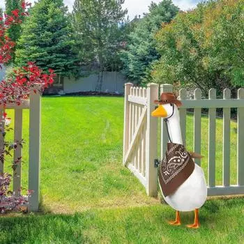 Костюм ковбоя для крыльца гуся, ковбойская шляпа в стиле вестерн с банданой, праздничный костюм гуся для 23-дюймовой/17-дюймовой цементной статуи гуся чёрный