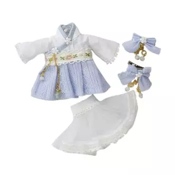 Костюм куклы Obitsu 11 OB11 размером 11 см, китайский костюм ханьфу, комплект из одной части, милый, 3 цвета (синий)