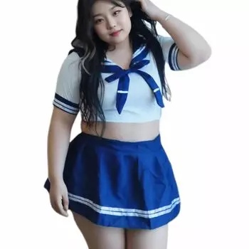 Костюм моряка Косплей Большой размер Сексуальный костюм Темно-синий 3XL 4L Плюс Размер Хеллоуин Костюм Эротический Экстремальный [R-Dream] тёмно-синий