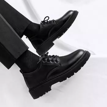 Костюм мужской Ji British business dress big head casual кожаный мужской черный жених свадебные туфли 39 чёрный