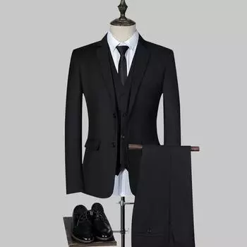 Костюм мужской весенне-осенний деловой костюм для жениха на банкет и свадьбу Костюм шафера мужской костюм с двумя пуговицами мужской M