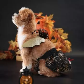 Костюм на Хэллоуин для собак, одежда для домашних животных, форма паука, забавный костюм для щенка, костюм для косплея, наряд для вечеринки L чёрный