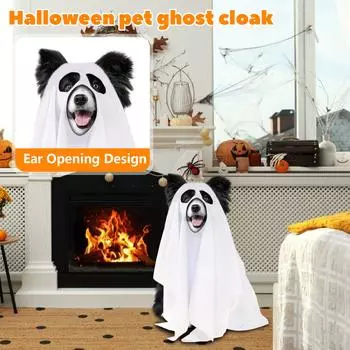 Костюм на Хэллоуин Костюм для питомца Собачий костюм Костюм для питомца Плащ на Хэллоуин для питомца (Исключено. Тыквенные сумки) Открытые уши One Size