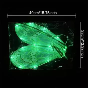 Костюм на Хеллоуин, крылья феи со светодиодной подсветкой, сверкающие крылья стрекозы для женщин и девочек, аксессуары для костюмов для девочек