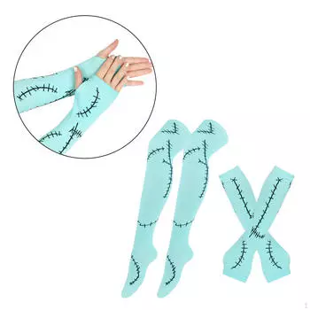 Костюм на Хеллоуин, перчатки без пальцев и длинные носки для переодеваний Style A