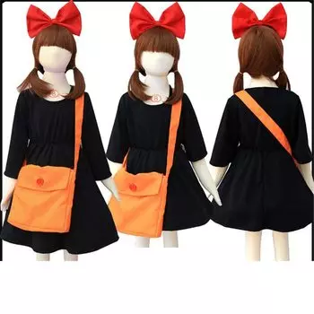Костюм на Хеллоуин, платье, служба доставки, костюм, костюм, стиль Кики, косплей, косплей, цельный костюм, платье, милая принцесса, событие [LuckyB] Кики тёмно-синий