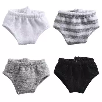 Костюм Obitsu 11 OB11, размер куклы Obitsu 11 см, боди, штаны, простой горошек, набор из 4 шт., разноцветный (Тёмные цвета)