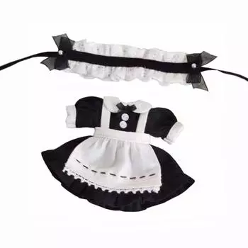 Костюм Obitsu 11 OB11, размер куклы Obitsu, тело 11 см, одежда горничной, комплект из 3 предметов, 4 цвета (черный) чёрный