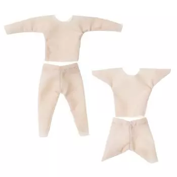 Костюм Obitsu 11 OB11 Размер куклы Obitsu 11 см. Предотвращение переноса цвета на тело. Одежда. Нижнее белье. Чулки с коротким рукавом, длинный рукав. 2 комплекта. 2 (бежевый