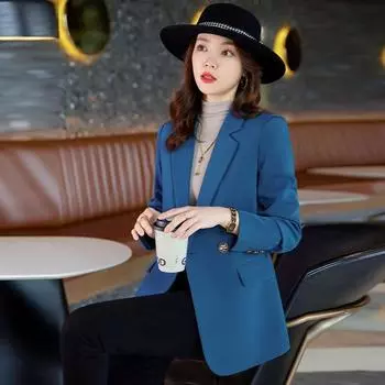 Костюм-пальто, женский осенне-зимний новый корейский вариант, британский стиль, приталенный темпераментный модный повседневный маленький костюм, топ-тренд S
