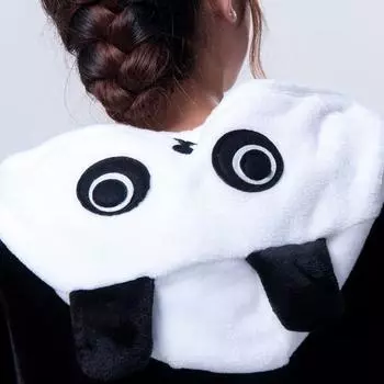 Костюм панды унисекс для взрослых, забавные черные комбинезоны с капюшоном и длинными рукавами, косплей на заказ для Хэллоуина, вечеринки, фестиваля, нарядное платье, сцена S