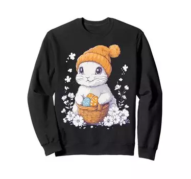 Костюм пасхального кролика для детей, девочек и мальчиков, украшение, толстовка с пасхальным кроликом чёрный