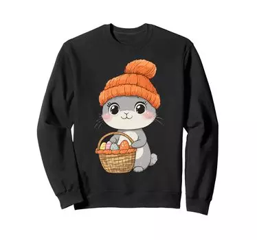 Костюм пасхального кролика для детей, девочек и мальчиков, украшение, толстовка с пасхальным кроликом чёрный