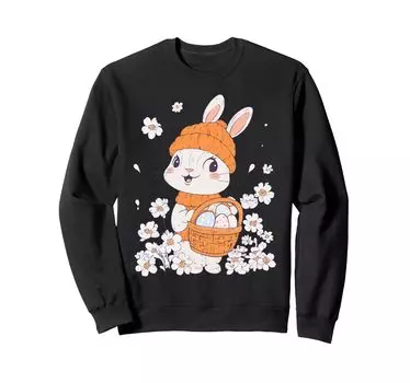 Костюм пасхального кролика для детей, девочек и мальчиков, украшение, толстовка с пасхальным кроликом чёрный