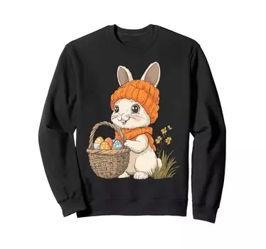 Костюм пасхального кролика для детей, девочек и мальчиков, украшение, толстовка с пасхальным кроликом чёрный
