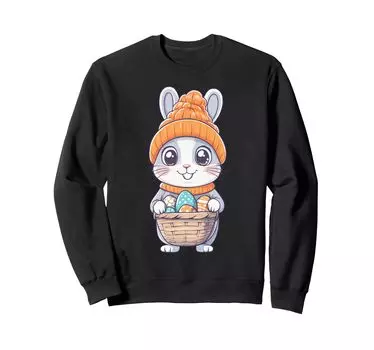 Костюм пасхального кролика для детей, девочек и мальчиков, украшение, толстовка с пасхальным кроликом чёрный