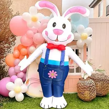 Костюм пасхального кролика для взрослых, надувной пасхальный костюм, надувной костюм на все тело для мужчин и женщин, комбинезон для косплея One Size