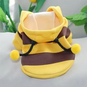 Костюм пчелы Yousheng Pet Bee для собак, зимние толстовки с капюшоном, теплая одежда для костюмированной вечеринки, праздничный наряд для маленьких и средних собак, кошек XS