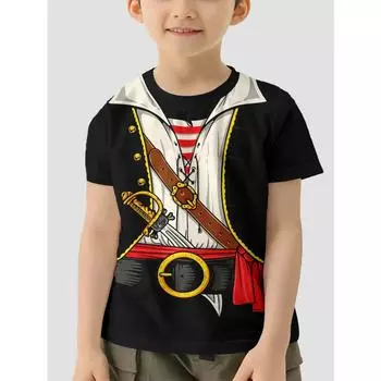 Костюм пирата Детская футболка Одежда для мальчиков с коротким рукавом Детская одежда для мальчиков Футболки для мальчиков Футболки Топы Топ 100cm