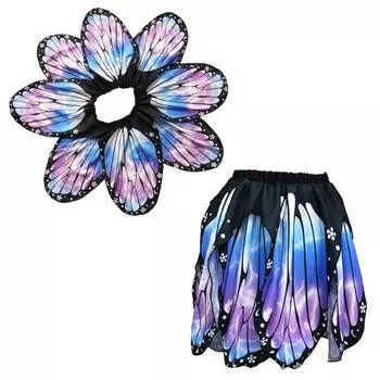 Костюм Плащ-крылья бабочки Нарядный плащ Милые шарфы и накидки Детский Skirt 2