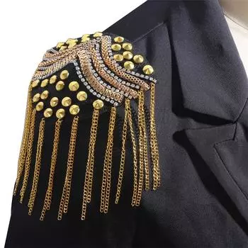 Костюм Платье Плечо Цветок Ювелирные Изделия Металл Бриллиантовые Украшения Костюмы Кисточка Эполет Аксессуары Обувь Одежда Аппликация