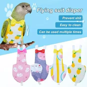 Костюм попугая с бантом, стильные удобные подгузники с птицами, застежка на ленту, идеально подходит, тонкая работа, дышащий костюм попугая L Pineapple