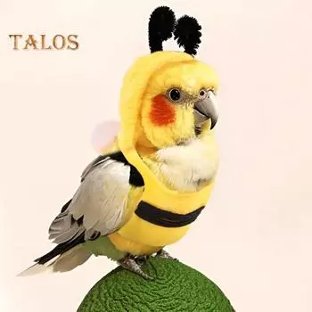 Костюм птицы для попугаев Толстовки в форме пчелы Костюм для косплея птиц Одежда для маленьких животных для попугаев Африканские жако Попугай Корелла S